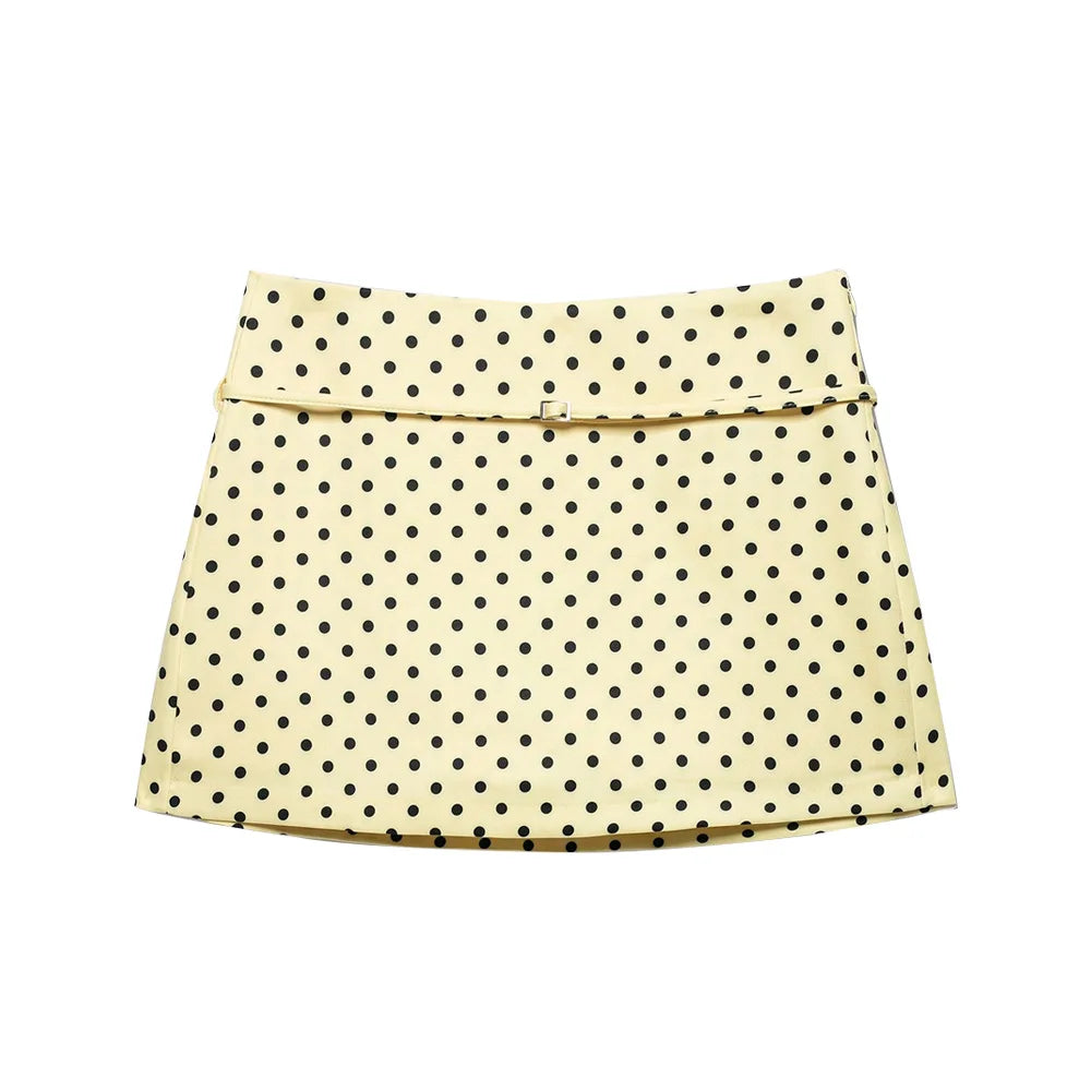 Women's Solid Color Skort with Belt Side Zipper Casual Shorts Skirts Fashionable And Stylish Women's Clothing - Matrix Studios