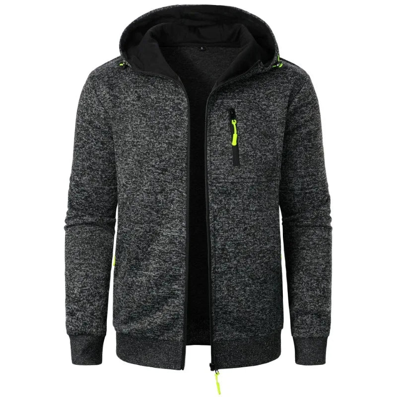 New Streetwear Men's Long Sleeve Sweatshirts for Men Zipper Hooded Oversize Winter Warm Jacket Coat Outdoor Tracksuit Men - Matrix Studios