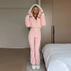 Warm Women's Winter Ski Jumpsuit With Hood Belt Stand Collar One Piece Ski Suits 2026 Autumn Lady Street Fashion Romper New - Matrix Studios