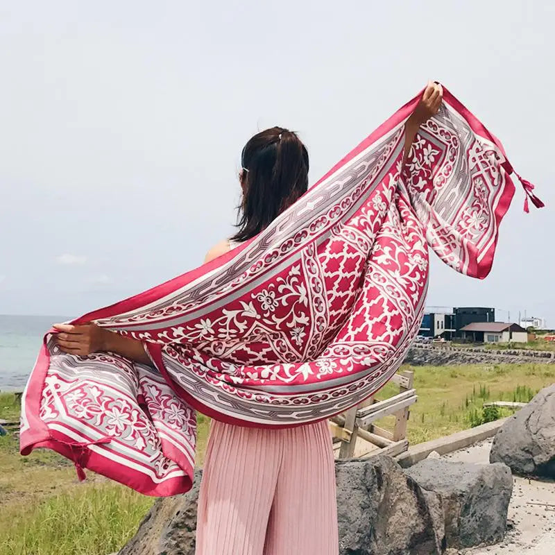 Hot New 90x180cm Twill cotton Pareo 2018 Summer Cover-Ups Rectangle Wrap Scarf Swimsuit Bikini Cover Up Autumn Beach Sarong Mats - Matrix Studios