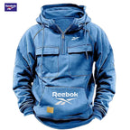 2026 Reebok Logo Multi-Pocket Design Hoodie - The Top Choice for Fashionable Autumn and Winter, a Semi-Zippered Hooded Comforta - Matrix Studios