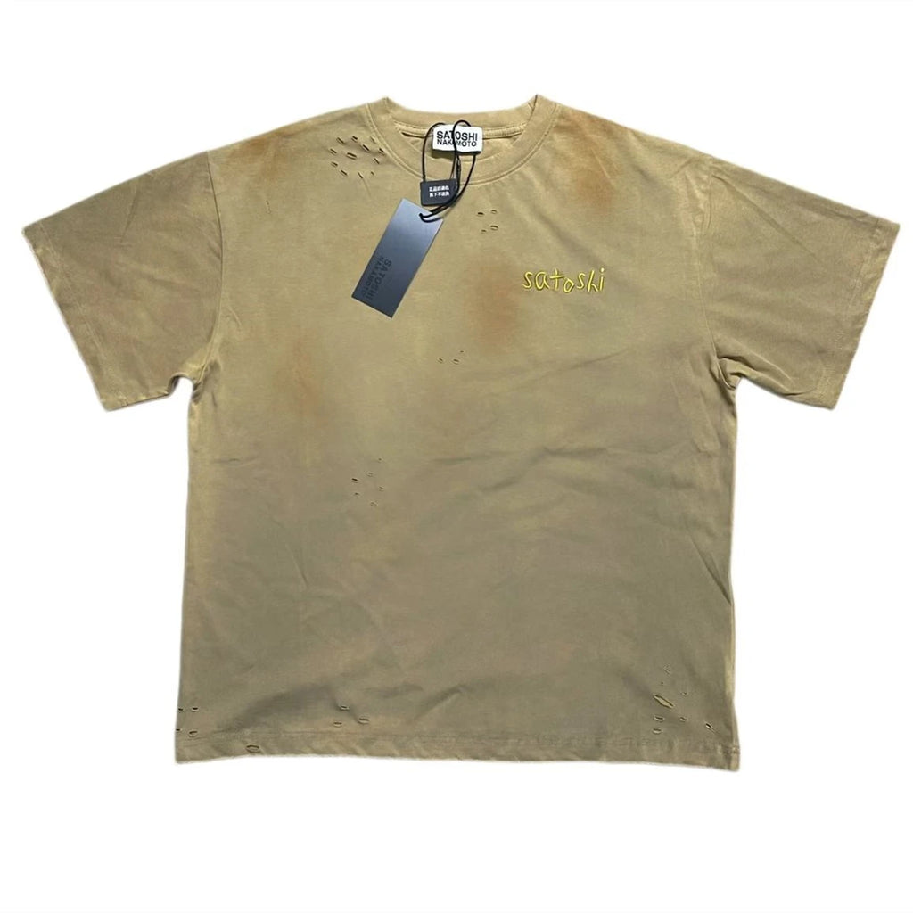 Satoshi Nakamoto Hole Chain Stitch T Shirt Men Women High Quality Tee Tops T-Shirt - Matrix-studios.com