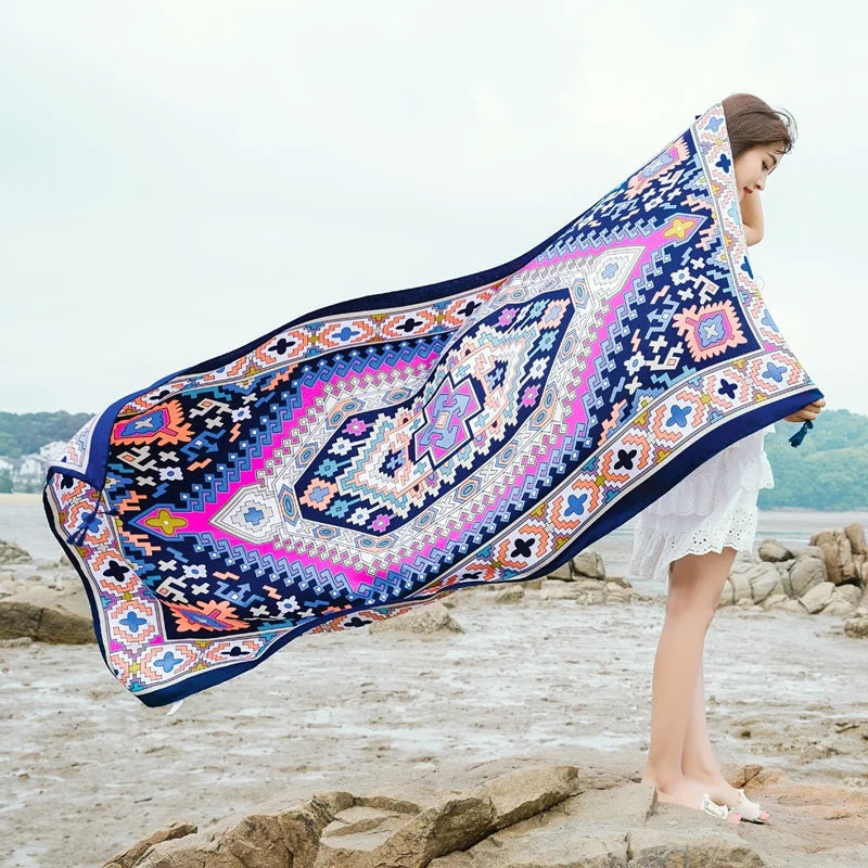 90x185cm  Printing Process Twill Summer Suncare Beach Dress Bikini Sarong Wrap Scarf Women Brazilian Swimsuit Bathing Cover-ups - Matrix Studios