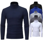 Autumn  Winter Men's High Neck T-shirt Slim Fit Fashion High Elastic Long Sleeve Casual Breathable Apparel Pullover - Matrix Studios