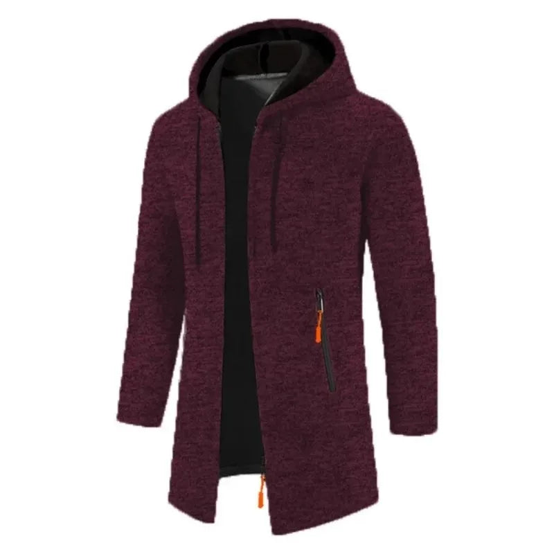 New Mens Long Sleeve Hooded Sweater for Men Zipper Sweatshirts Oversize Streetwear Warm Solid Color Autumn Jacket Hoodie Men - Matrix Studios