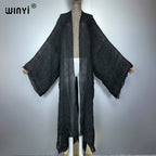 WINYI High Quality Comfortable Women Soft Cardigan Loose Dress Party Boho Maxi Beach Holiday Swimming Cover Ups Africa Kimono - Matrix Studios