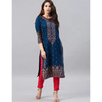 2026 Women's Kurt Fashionable And Elegant Straight Tube Casual O-neck Peacock Pattern New Comfortable Dress Muslim Abaya - Matrix-studios.com