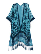 MJSERECA New Bohemian Burnt Plush Kimono for Woman Long Cardigan With tassel Beach Cover-up Casual Cardigan Shawl Chiffon Shirt - Matrix Studios