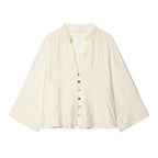 Autumn new women's loose and simple V-neck long sleeved shirt with elastic waist and wide leg pants set - Matrix-studios.com