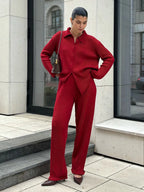 Bornladies Autumn Winter New Knit Cardigan Pants Set Loose Two Piece Casual Sweater Suit Women Thick Warm Soft Knitted Outfit - Matrix-studios.com