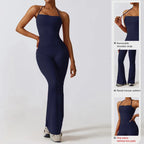 New Summer Women Sleeveless Yoga Jumpsuit Female Gym Flared Overalls Neck-hanging Backless Sportswear Sport Outfit For Woman - Matrix-studios.com