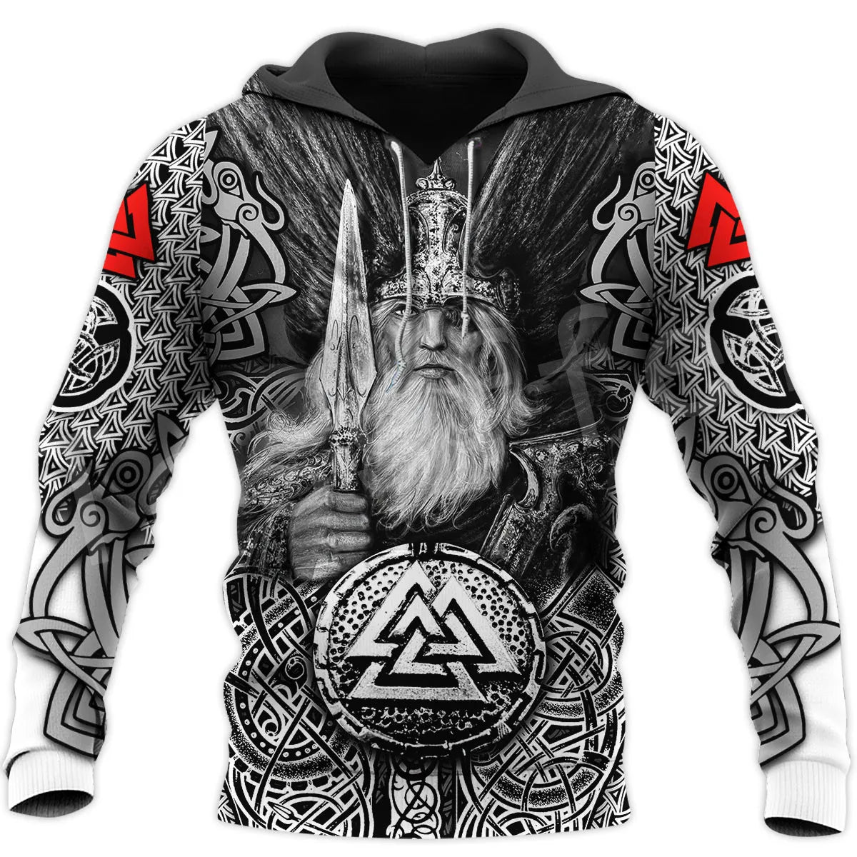 2024 New Hoodie 3d Viking Harajuku Print Pullover Men's Hooded Sweatshirt Oversized Vintage Male Clothing Fall Long Sleeve - Matrix Studios