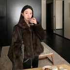 Natural Rabbit Fur Coat Women Autumn Winter Jacket Real Leather and Fur Women's Clothing Female Outerwears 2025 Real Fur Lady - Matrix Studios