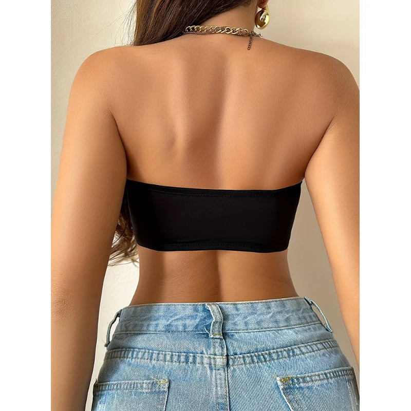 Women’s Strapless Push Up Brassiere Backless Invisible Front Button Belly Band Underwear - Matrix Studios