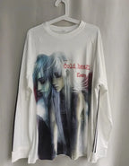 Y2k Aesthetic Gothic Anime Cartoon Print Vintage T-shirt Hiphop Patchwork Streetwear Tops Harajuku Drop Shoulder Casual Tshirts