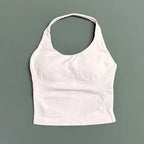 HISTELLO Sports Halter Top Seamless Longline Strappy Gym Tank Top Women Yoga Clothing Workout Fitness Sportswear Pilates Vest - Matrix-studios.com