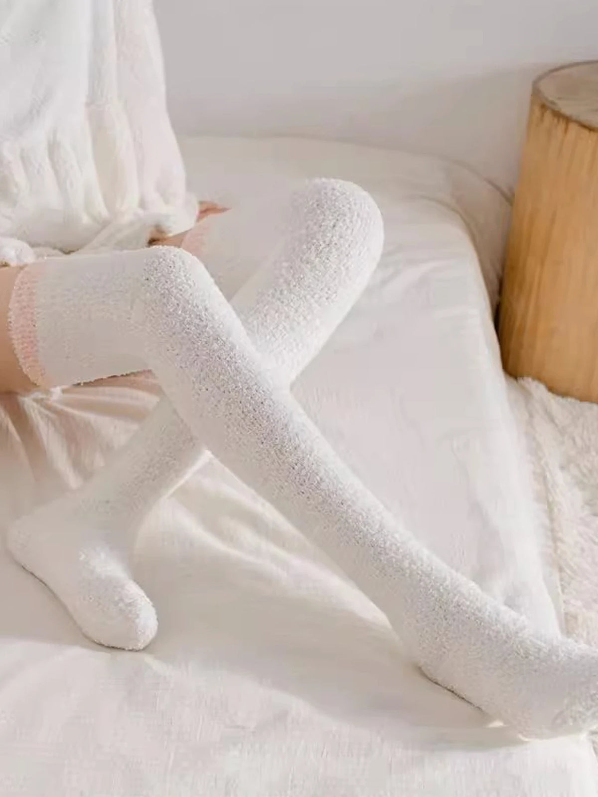 6/5/4/3/2/1Women's Warm Solid Color Floor Socks Non Slip Plush Knitted Coral Fleece Socks No Show Socks - Matrix Studios