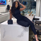Pencil Jumpsuit Women New Full Seasons Casual Fitness Sporty Playsuit Sleeveless Slim Activewear All In One Jumpsuit Clothing - Matrix Studios