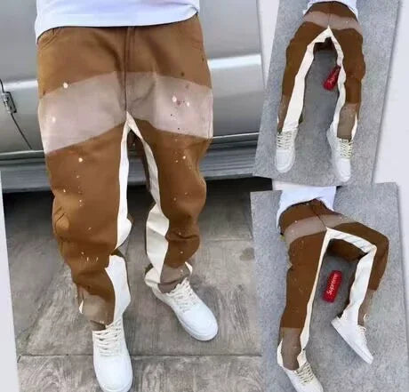 2025 Vintage Men's Jeans Distressed Vibe Bell Bottoms Clean Fit Woodworking Workwear Denim Pants For Outdoor Trade - Matrix Studios