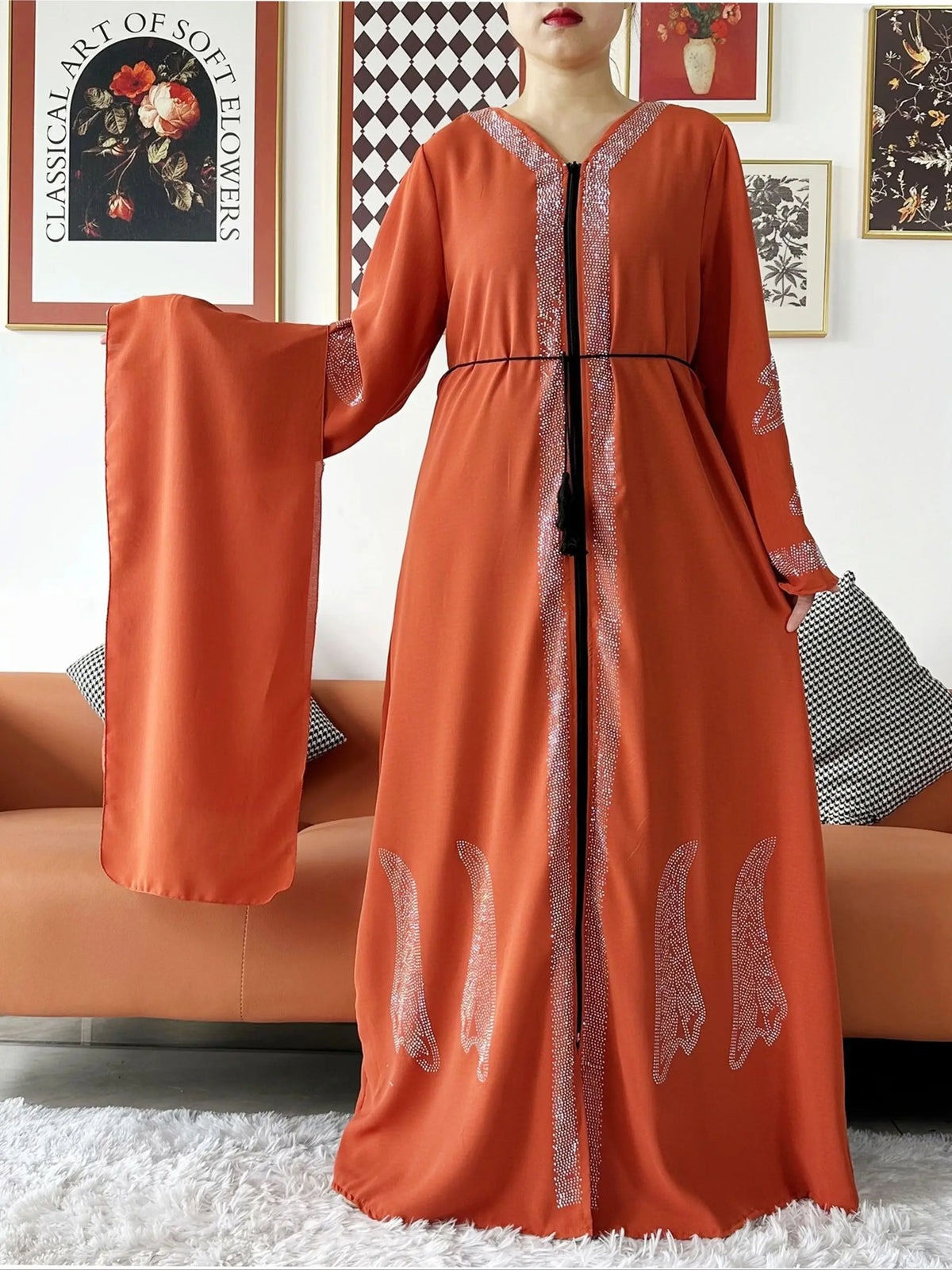 New Women Elegant Dress Chiffon Open Abaya with Zipper Muslim Women Dress Islamic Clothing Cardigan Abaya Women Muslim Dress - Matrix-studios.com