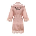 Bridesmaid Robes Rose Gold Bride Robe Wedding Bridesmaid Gift Satin Lace Robe Bridal Dressing Gown Bachelorette Party Pajamas - Matrix-studios.com