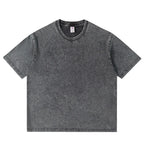 250gsm Men's Washed Vintage T-Shirts Street Hip Hop Retro Punk T Shirt Women Harajuku Casual Cotton Short Sleeve Acid Wash Tops