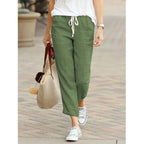 Autumn Cotton Women's Pants Y2K Black Drawstring Elastic Waist Casual Pants Female Loose Fashion Elegant Ladies Bottom - Matrix-studios.com