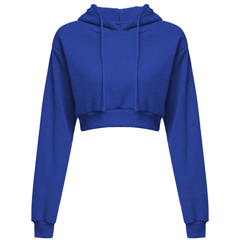 New Fashion Women Hoodie Sweatshirt Short Top Coat Sport Pullover Hooded Tops Female Autumn Winter Clothes Crop Top Hoodie - Matrix Studios