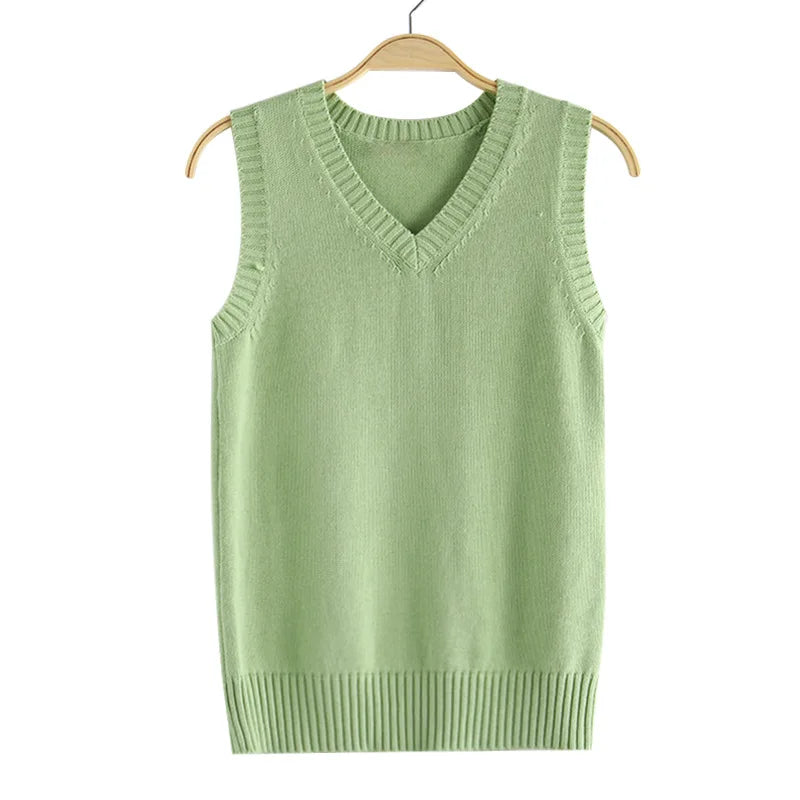 Preppy Style Teenager School Girls Uniform Sleeveless Sweaters Knitted Vest Students Y2K Lolita Pullover Waistcoat Women JK Tops - Matrix Studios
