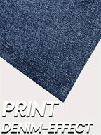 Plus Size Denim Print High-Stretch Flared Pants Loose Fit Comfortable Slimming Non-Jeans Fabric Women's Casual Trousers - Matrix-studios.com