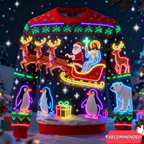 Fake Neon Light 3D Printed Ugly Xmas Sweater For Women Men Clothes Merry Christmas Snowman Funny Santa Jesus Pullovers Tracksuit - Matrix Studios