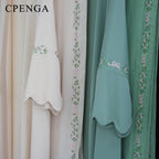 Luxurious Floral Embroidery Hijab Dress for Muslim Women Elegant Dubai Modest Abaya Eid Islam Party Jalabiya Turkey Kaftan Robe - Matrix-studios.com