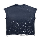 Premium Heavy Cotton Men Sleeveless T Shirt Satoshi Nakamoto Ripped Splatter Drawstring Loose Vintage Tank - Matrix-studios.com