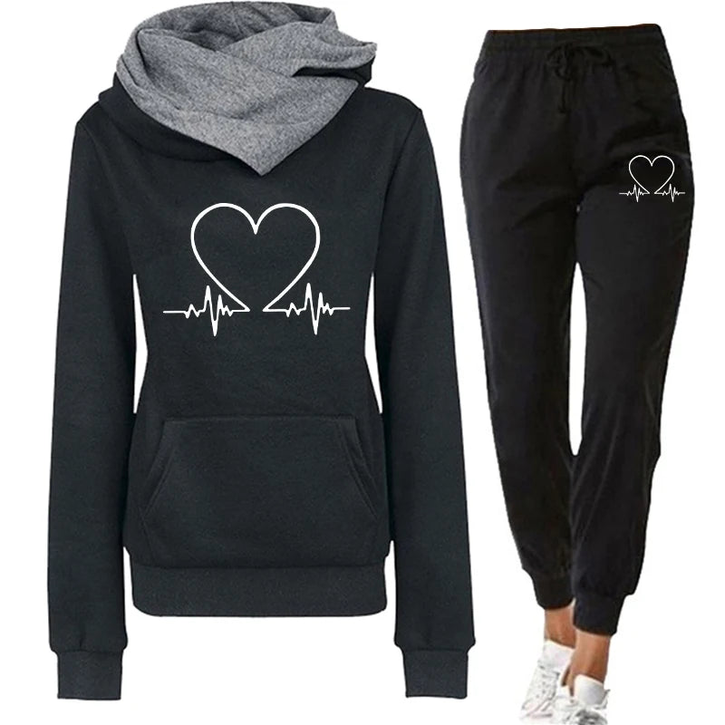 Woman Tracksuit Two Piece Set Winter Warm Hoodies+Pants Pullovers Sweatshirts Female Jogging Woman Clothing Sports Suit Outfits - Matrix-studios.com