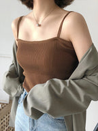 2025 Casual Women Halter Crop Tops Summer Sleeveless Camis Backless Strap Tank Top Slim Solid Short Female Tube Cropped Vest - Matrix-studios.com