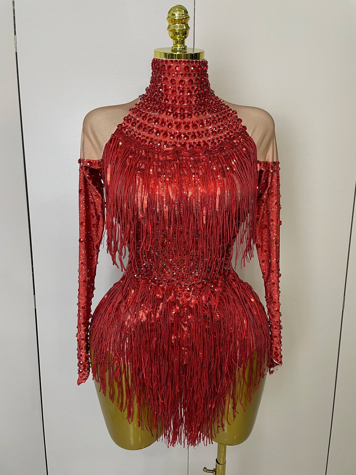 Women Sparkly Rhinestone Sequin Tassel Stretch Bodysuits 2025 New Arrival Birthday Party Nightclub Dj Stage Performance Costume - Matrix Studios