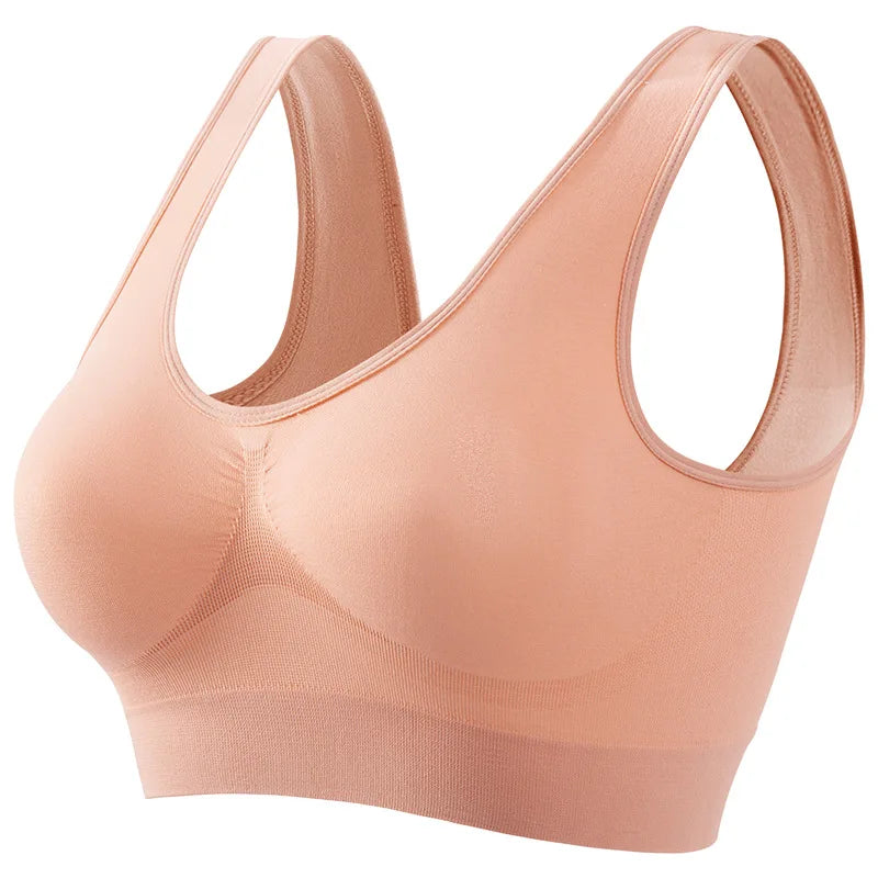 Women's Seamless Push-Up Bra Sports Bralette Non-wire Crop Top Solid Sexy Lingerie No-Pads Breathable Plus Size Tank Bra S-5XL - Matrix Studios
