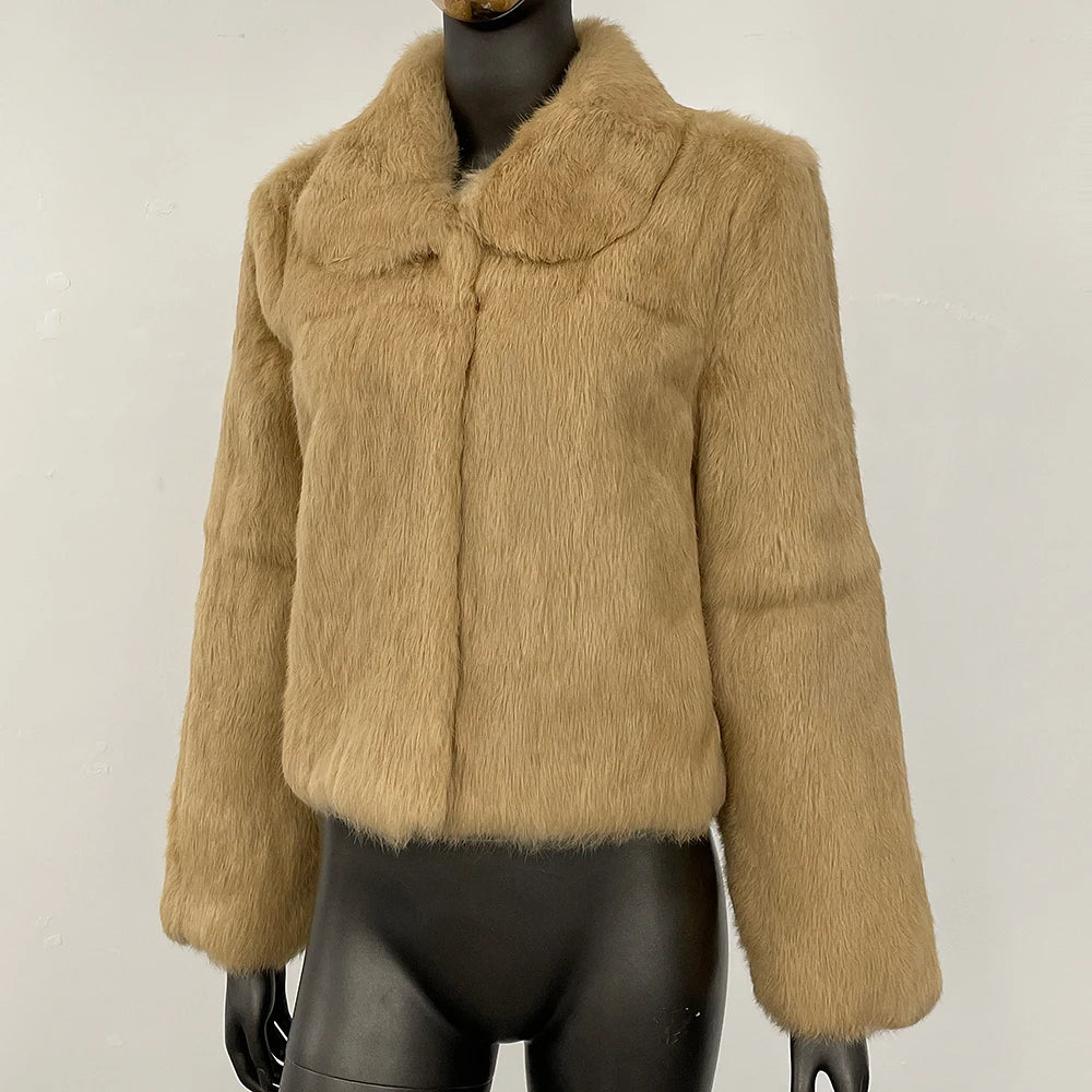 Natural Rabbit Fur Coat Women Autumn Winter Jacket Real Leather and Fur Women's Clothing Female Outerwears 2025 Real Fur Lady - Matrix Studios