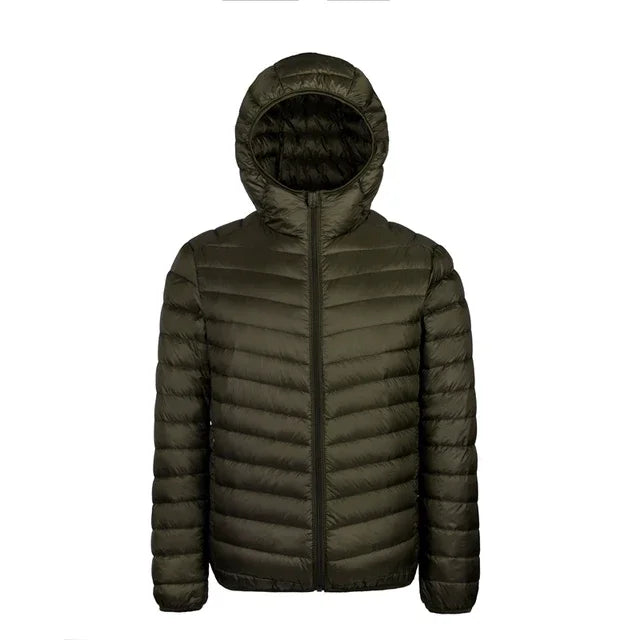Down Jacket Men's 2024 New 90% White Duck Down Super Light Down Jacket Men's Lightweight Thermal Coat Hooded Feather Coat - Matrix Studios