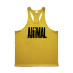 ANIMAL Letter Printed Gym Clothing Mens Bodybuilding Fitness Tank Top Cotton Raceback Stringer Singlets Workout Sleeveless Shirt - Matrix Studios