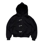 Women's 2025 Gothic Aesthetic Autumn Winter Fur Collar Hoodie Casual Slim Chic Design Cardigan Sweatshirt 2000s Harajuku Clothes - Matrix Studios