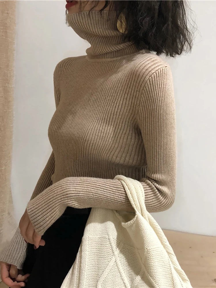 Turtleneck Sweater Womens 2026 Autumn Winter Tops Korean Slim Women Pullover Jumper Knitted Sweater Pull Femme Hiver Truien - Matrix-studios.com