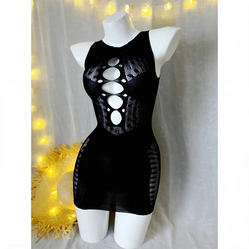 1PC Women Sexy Fishnet Cover Up Without Bikini Hollow Out See Through Bodycon Dress Beachwear Summer Women's Swimsuit - Matrix Studios