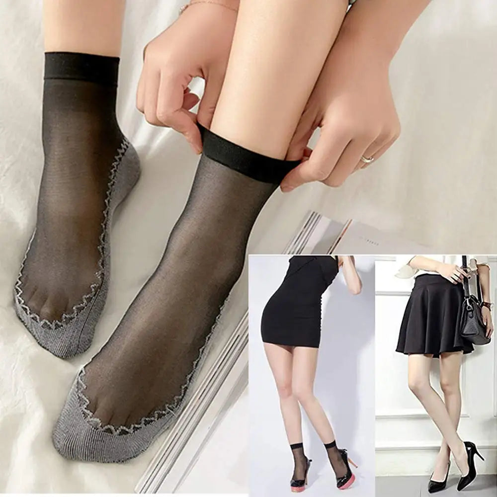10Pairs Women Sock Soft Breathable High Quality Ultra-Thin Ankle Sock Comfortable Lightweight Transparent Fashionable Casual Sox - Matrix Studios