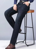 Men Fashion Straight Jeans mens 2026 New Stretch Slim Fit Pants Comfortable Soft Business Denim Trousers Male Brand Clothing - Matrix Studios