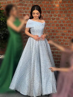 Customized Elegant Evening Gown Sparkling Luxury A-line To The Ground Gowns Gala Elegant Dresses  Luxury Women Modern Style - Matrix-studios.com