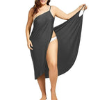 NSANGU Summer Beach Sexy Women Solid Color Wrap Dress Sun Protection Bikini Cover Up Sarongs Female Bathing Suit Swimwears - Matrix Studios