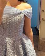 Customized Elegant Evening Gown Sparkling Luxury A-line To The Ground Gowns Gala Elegant Dresses  Luxury Women Modern Style - Matrix-studios.com