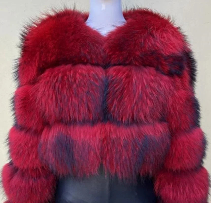 Faux Fur Coat Women's Jacket Winter Fashion Warm Thick Fox Raccoon Leather Brown Plus Size Especially Fake Fur Cold Coat - Matrix Studios