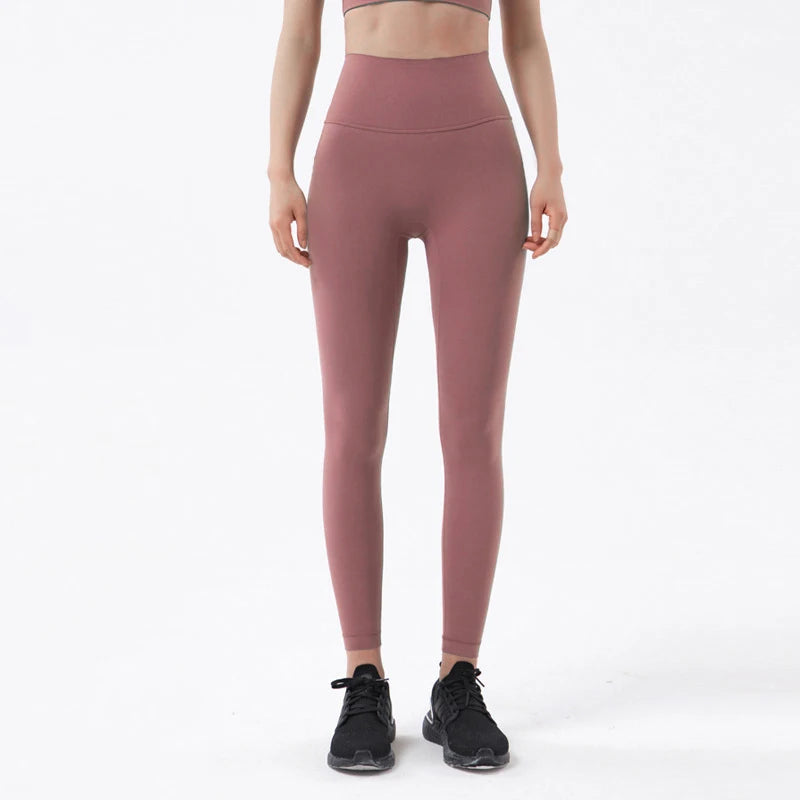 SOISOU Nylon Yoga Pants Gym Leggings Women Girl Fitness Soft Tights High Waist Elastic Breathable No T Line Sports Pants - Matrix-studios.com
